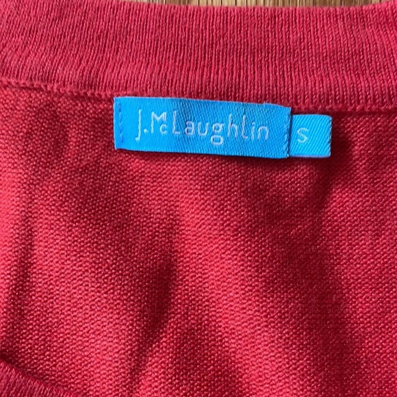 J. McLaughlin Cotton  blend Long Sleeve Red Sweater Crew Neck S - Picture 2 of 5